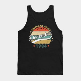 Awesome Since December 1984 Birthday Retro Sunset Vintage Tank Top